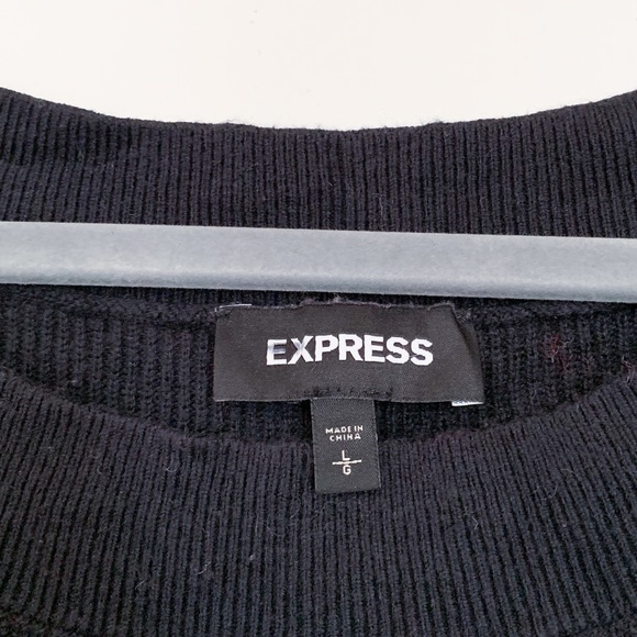 Express Black Circle Hem Sweater - Picture 3 of 5